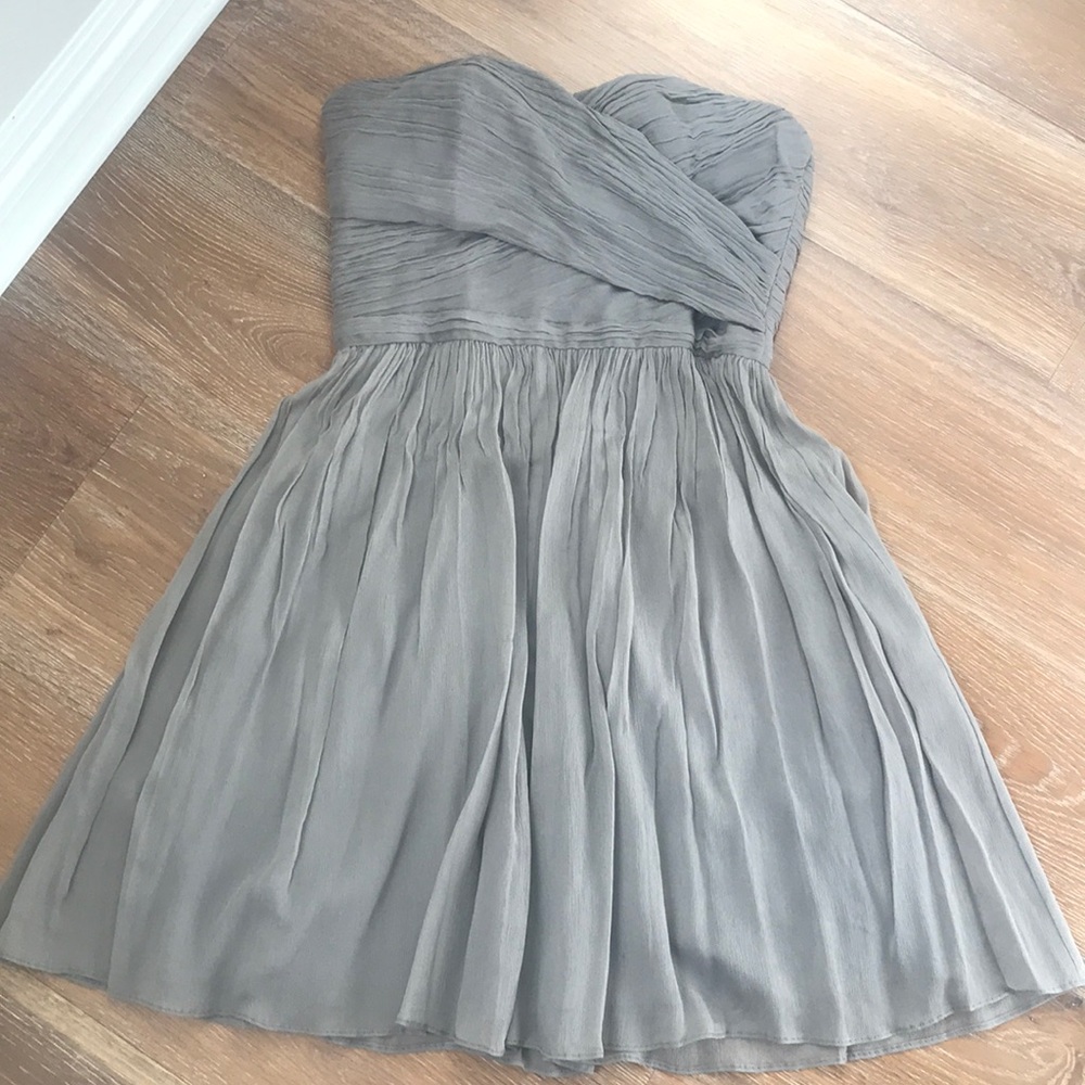 J crew silk strapless dress